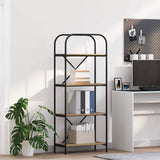 vidaXL Boekenplank Zwart Eiken 80 x 30 x 183 cm Bewerkt hout