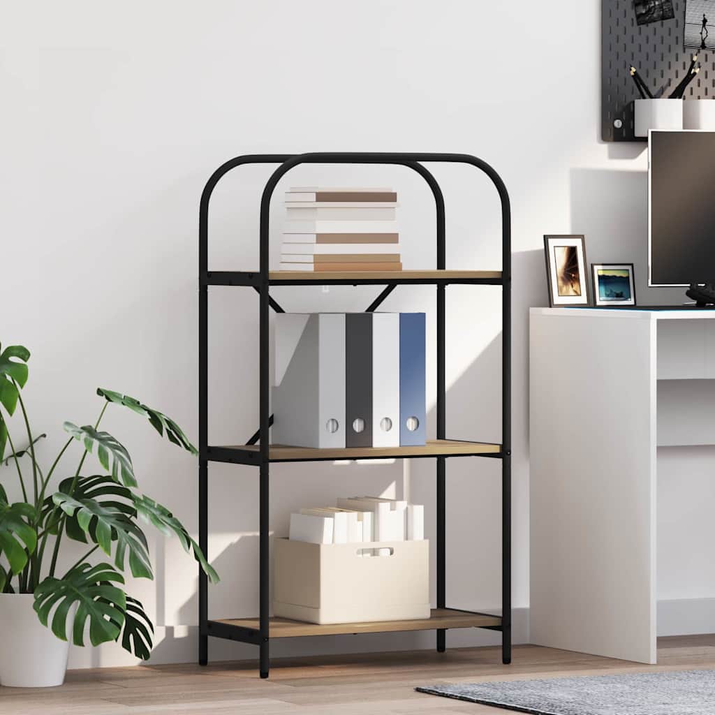 vidaXL Boekenplank Zwart Eiken 80 x 30 x 183 cm Bewerkt hout
