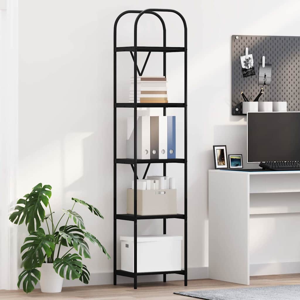 vidaXL Boekenplank Zwart Eiken 80 x 30 x 183 cm Bewerkt hout