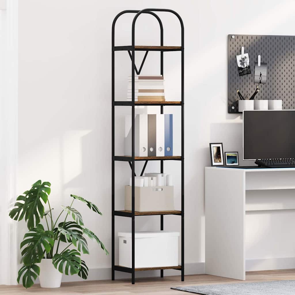vidaXL Boekenplank Zwart Eiken 80 x 30 x 183 cm Bewerkt hout