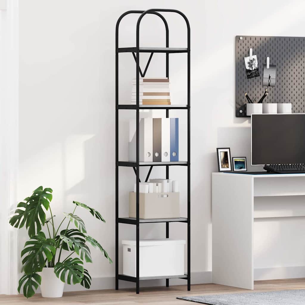 vidaXL Boekenplank Zwart Eiken 80 x 30 x 183 cm Bewerkt hout