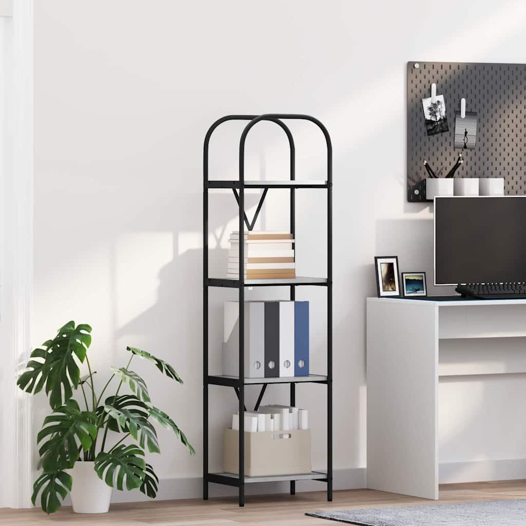 vidaXL Boekenplank Zwart Eiken 80 x 30 x 183 cm Bewerkt hout