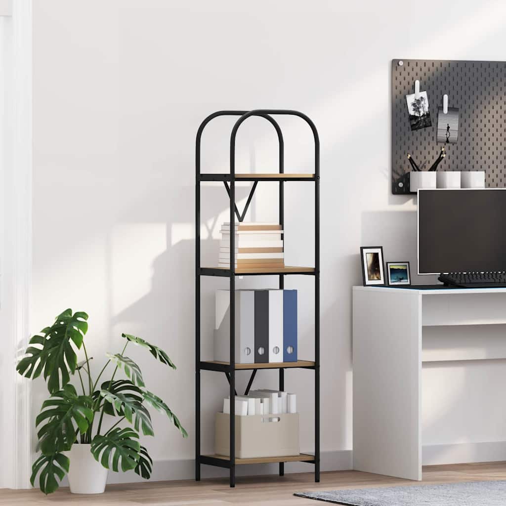 vidaXL Boekenplank Zwart Eiken 80 x 30 x 183 cm Bewerkt hout