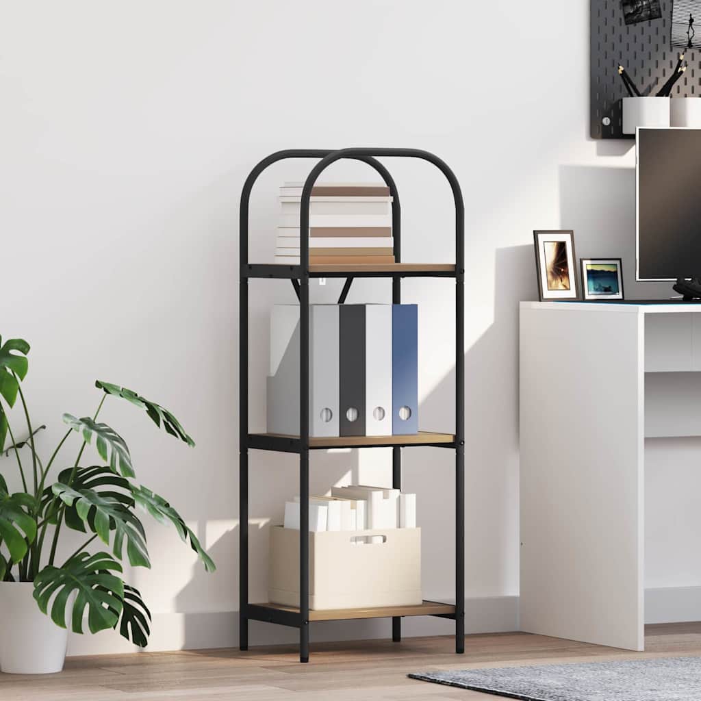 vidaXL Boekenplank Zwart Eiken 80 x 30 x 183 cm Bewerkt hout