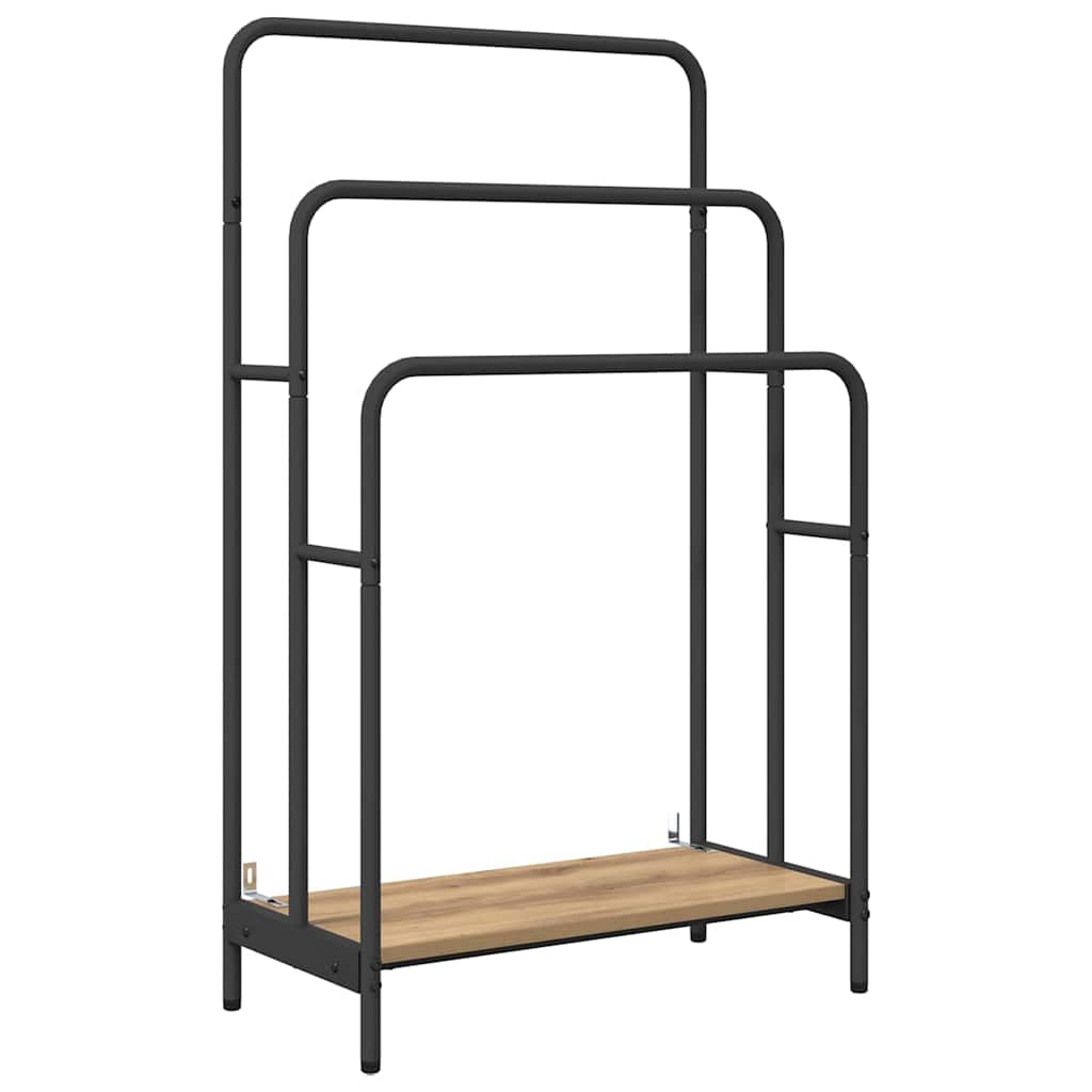vidaXL Kledingrek met plank Oudhout 90 x 30 x 100,5 cm Bewerkt hout