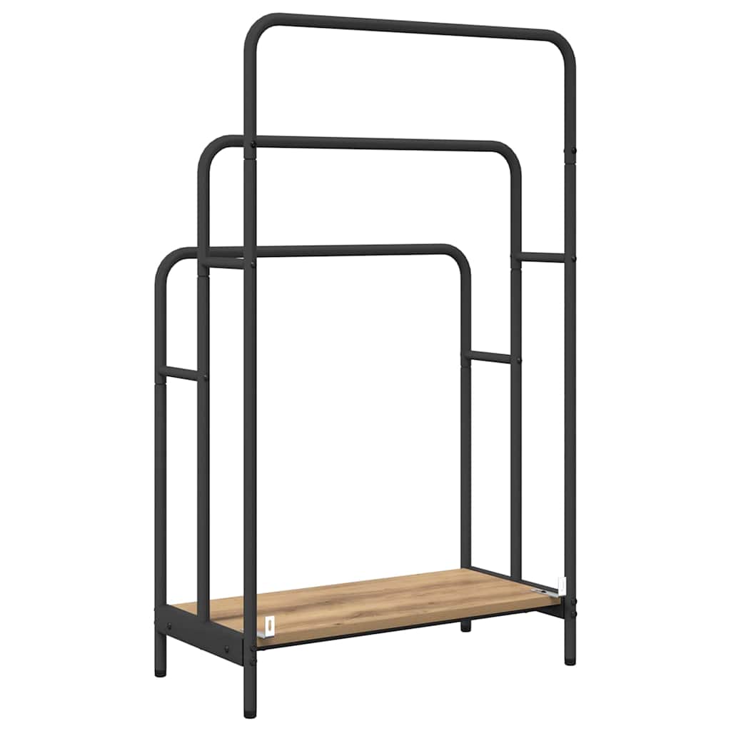 vidaXL Kledingrek met plank Oudhout 90 x 30 x 100,5 cm Bewerkt hout