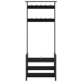 vidaXL Coat Rack with Shelf Black Oak 75 x 34 x 184 cm Engineered Wood