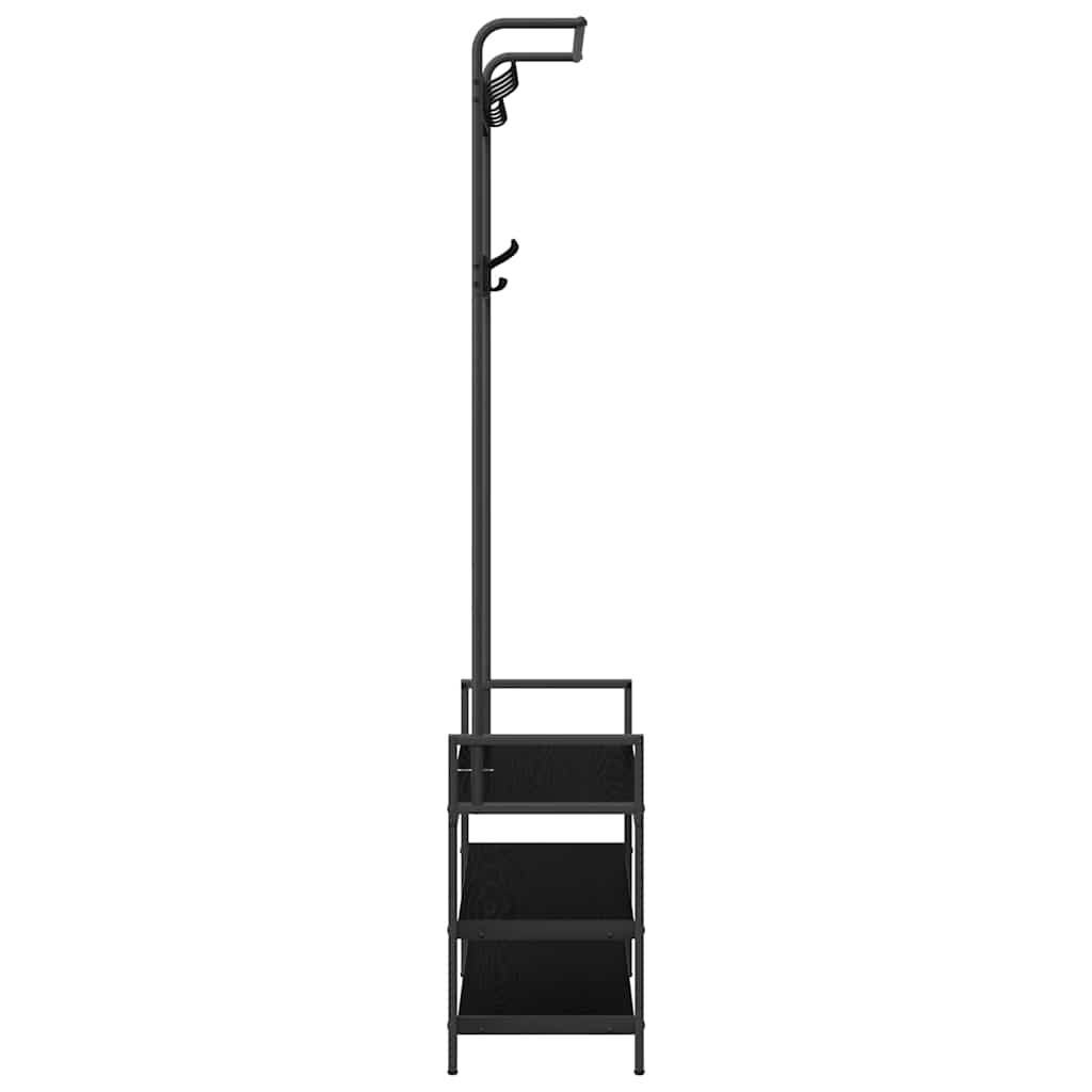 vidaXL Coat Rack with Shelf Black Oak 75 x 34 x 184 cm Engineered Wood