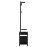 vidaXL Coat Rack with Shelf Black Oak 75 x 34 x 184 cm Engineered Wood