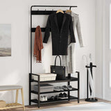 vidaXL Coat Rack with Shelf Black Oak 75 x 34 x 184 cm Engineered Wood