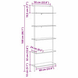 vidaXL Boekenplank Zwart Eiken 60 x 24 x 168 cm Bewerkt hout