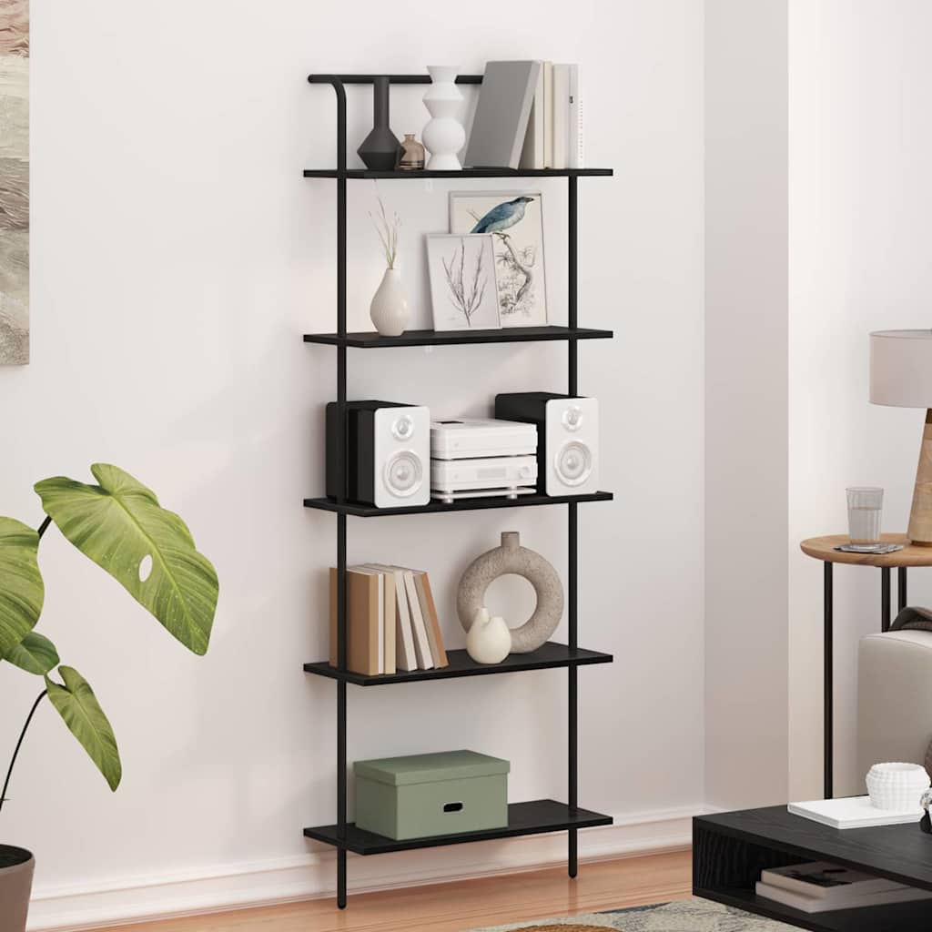 vidaXL Boekenplank Zwart Eiken 60 x 24 x 168 cm Bewerkt hout