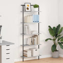vidaXL Boekenplank Zwart Eiken 60 x 24 x 168 cm Bewerkt hout