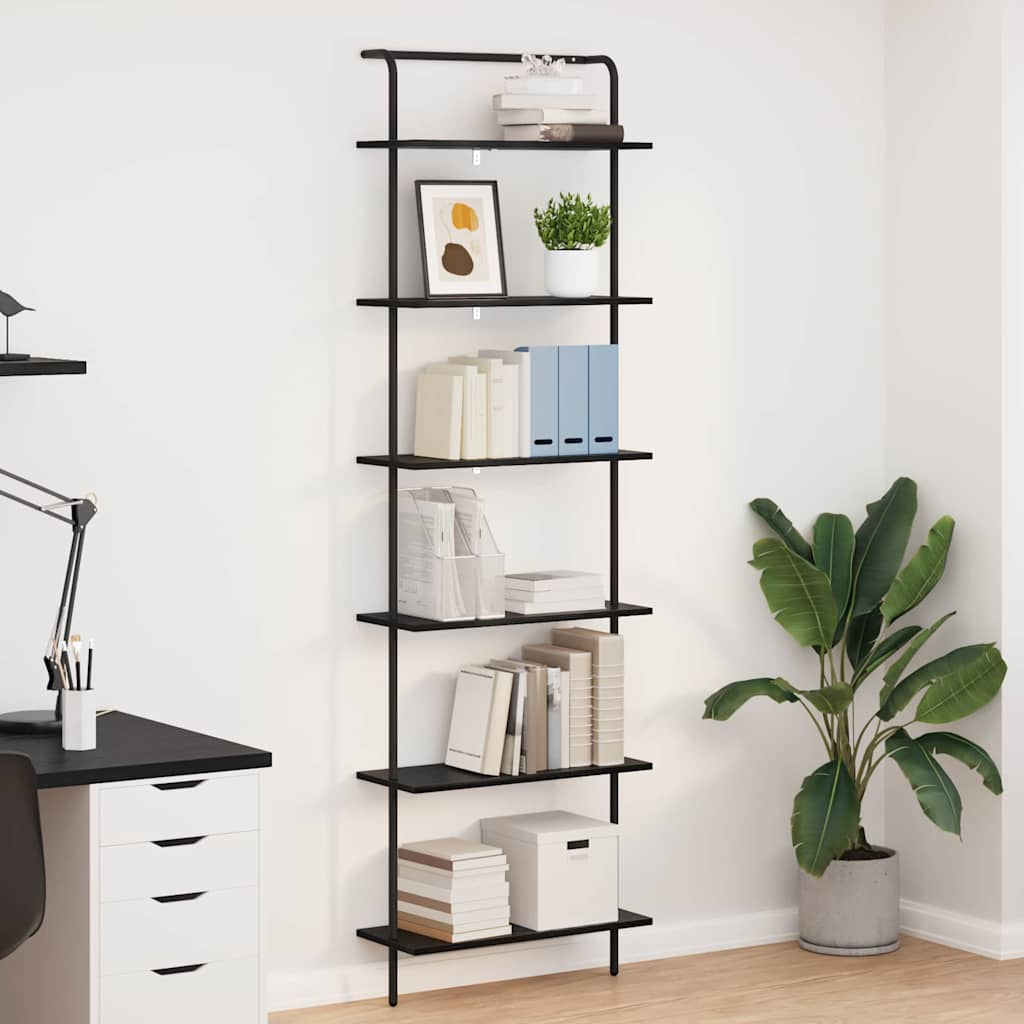 vidaXL Boekenplank Zwart Eiken 60 x 24 x 168 cm Bewerkt hout