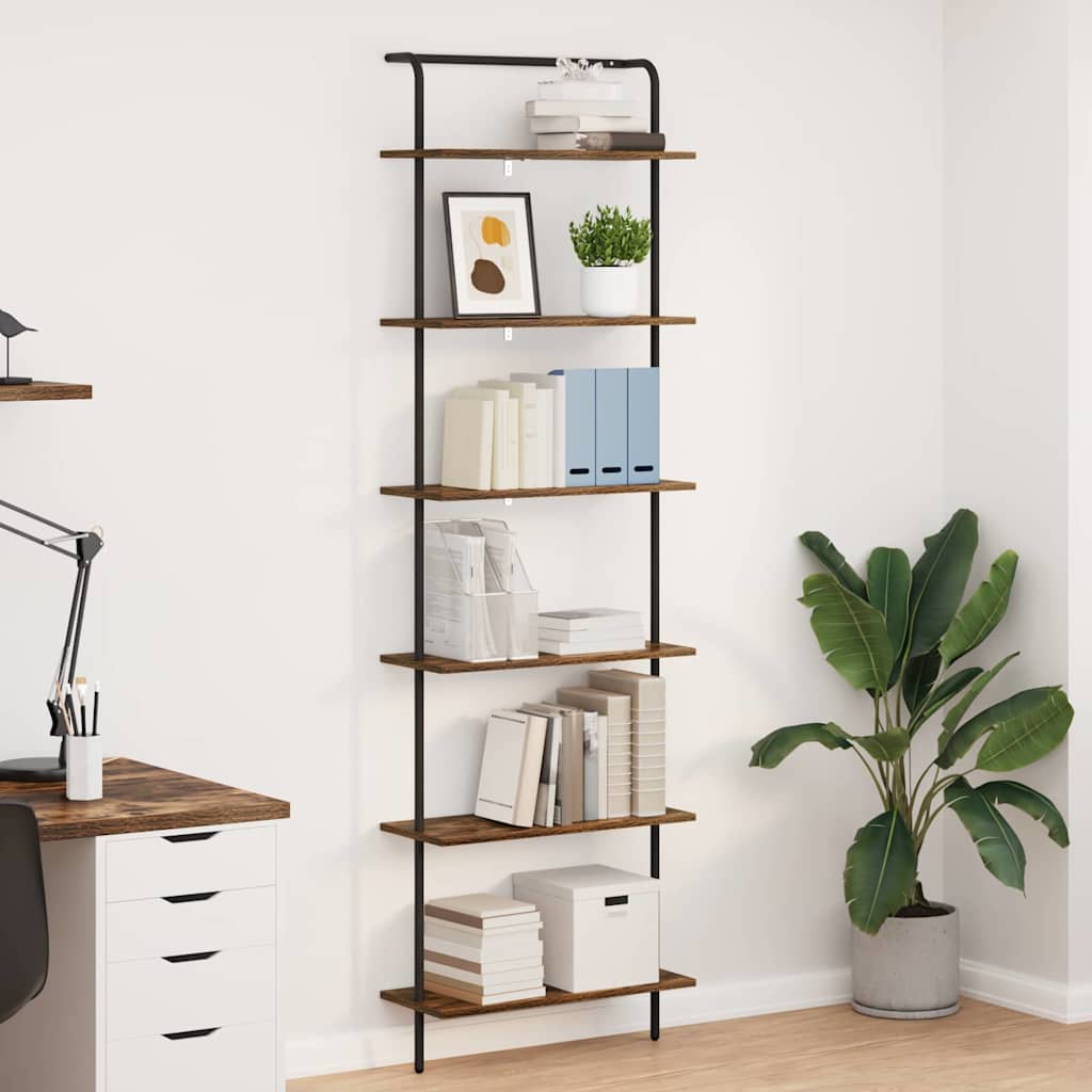 vidaXL Boekenplank Zwart Eiken 60 x 24 x 168 cm Bewerkt hout