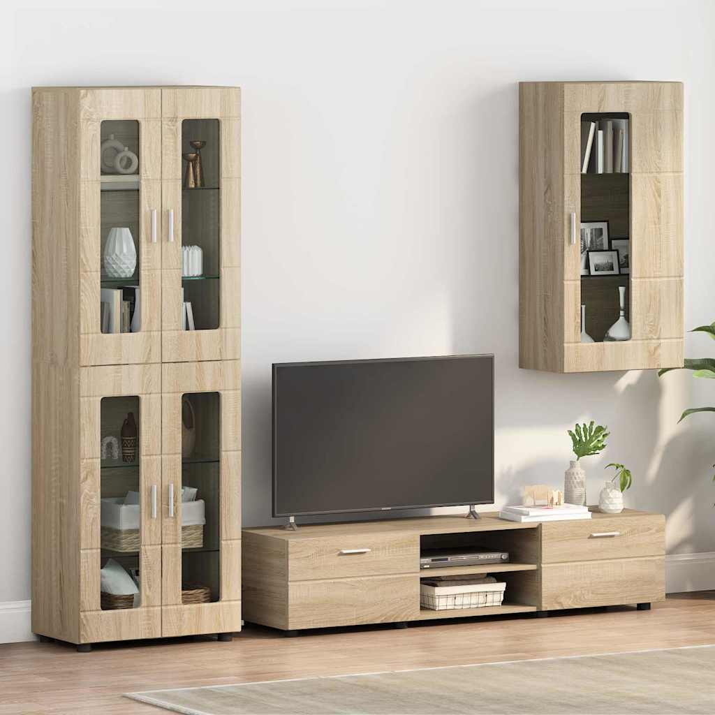 vidaXL Highboard met plank FLORIN Wit 60 x 35 x 182 cm Bewerkt hout