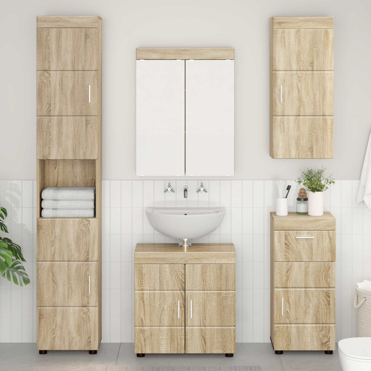 vidaXL Badkamermeubel Set TULUM 2 pcs Wit 60 x 34 x 63 cm Bewerkt hout