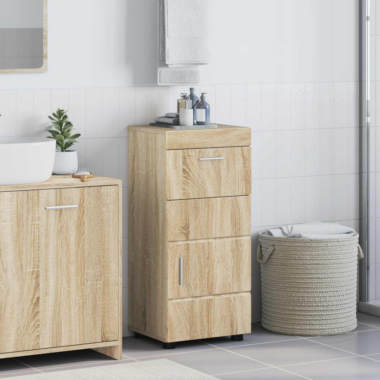 vidaXL Badkamermeubel Set TULUM 2 pcs Wit 60 x 34 x 63 cm Bewerkt hout