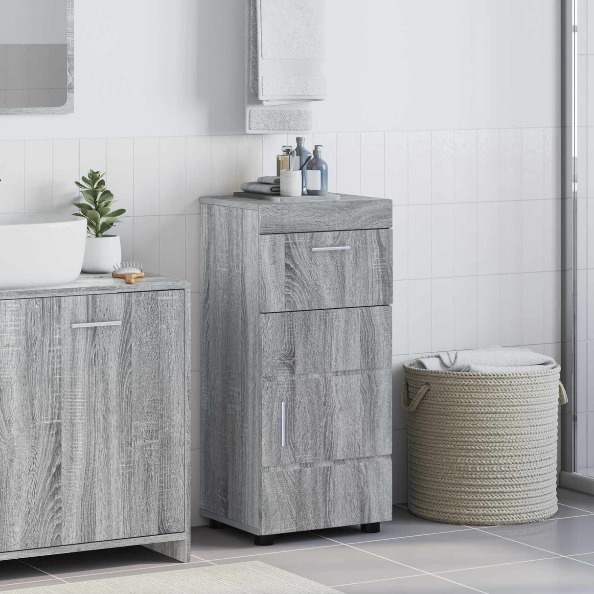 vidaXL Badkamermeubel Set TULUM 2 pcs Wit 60 x 34 x 63 cm Bewerkt hout