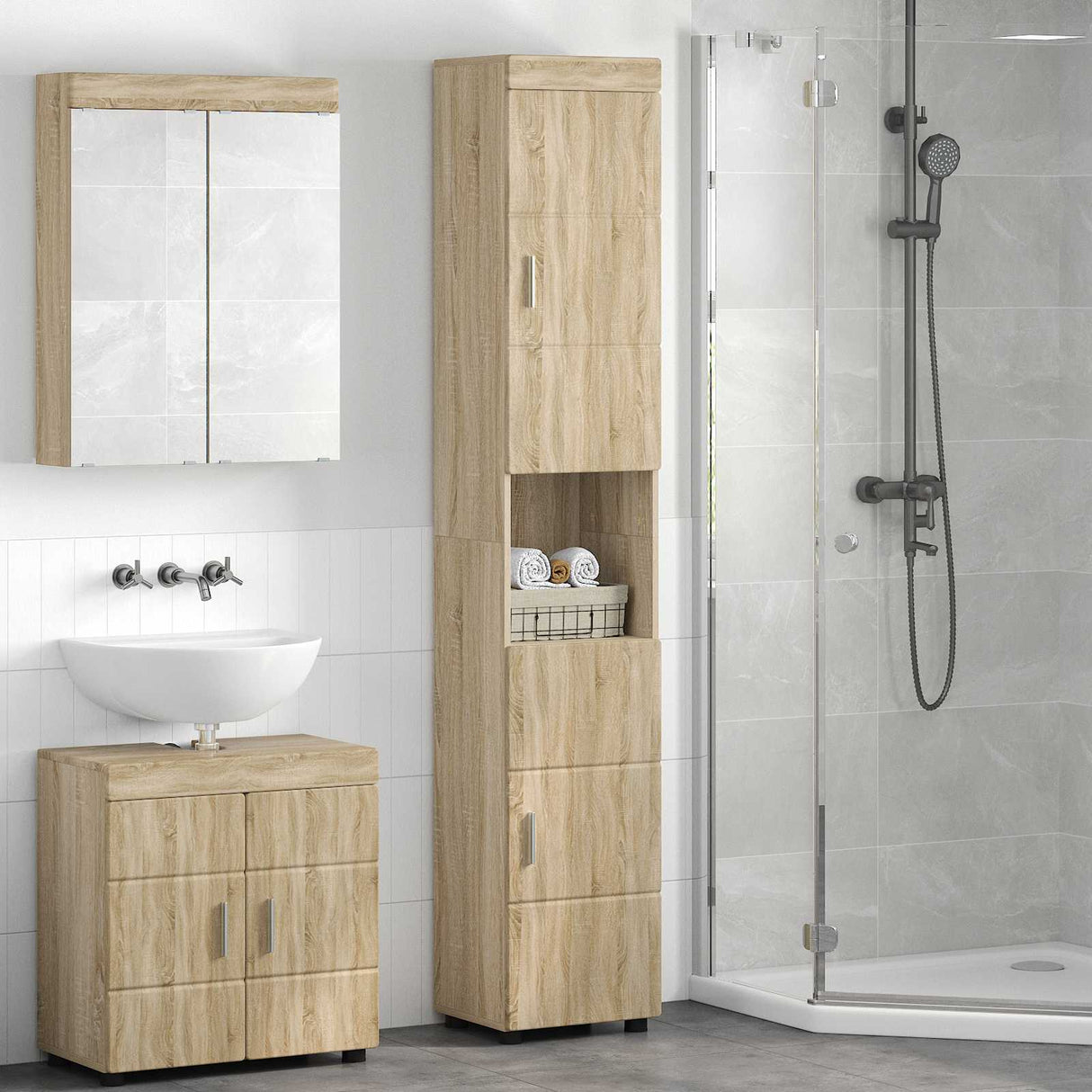 vidaXL Badkamermeubel Set TULUM 2 pcs Wit 60 x 34 x 63 cm Bewerkt hout