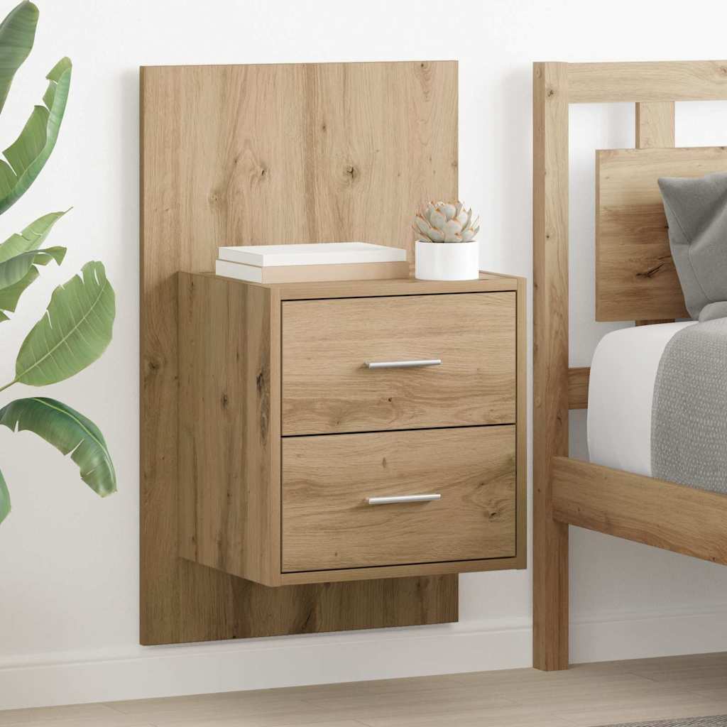 vidaXL Wall-Mounted Nightstand White