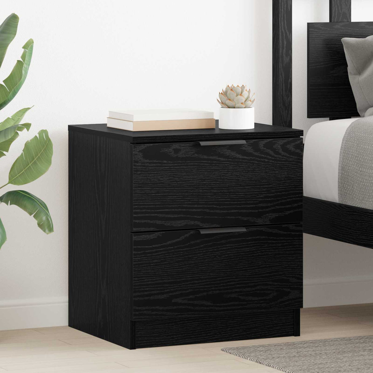 vidaXL Nachtkastjes 2 st bewerkt hout wit