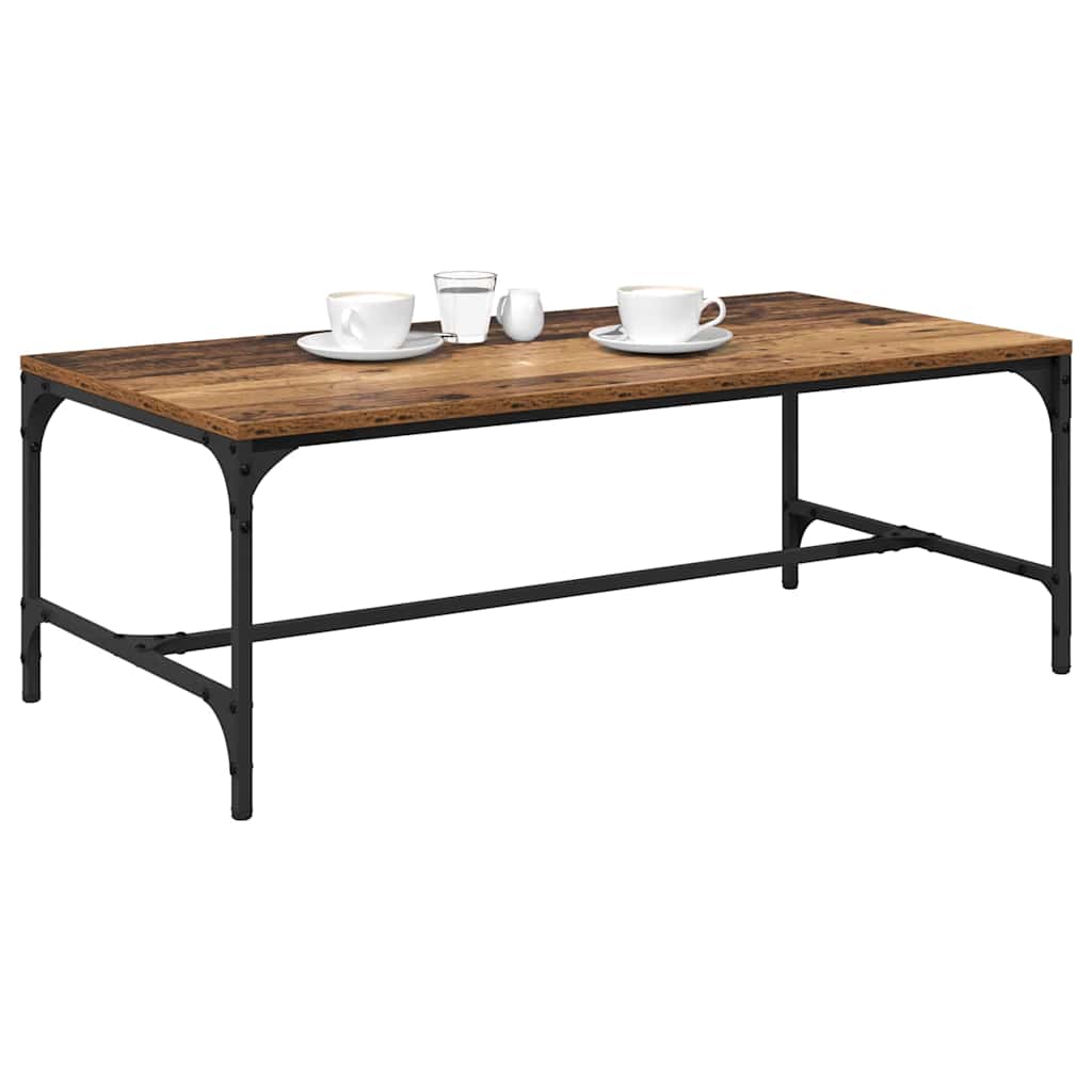 vidaXL Salontafel 100x50x40 cm bewerkt hout zwart eikenkleurig