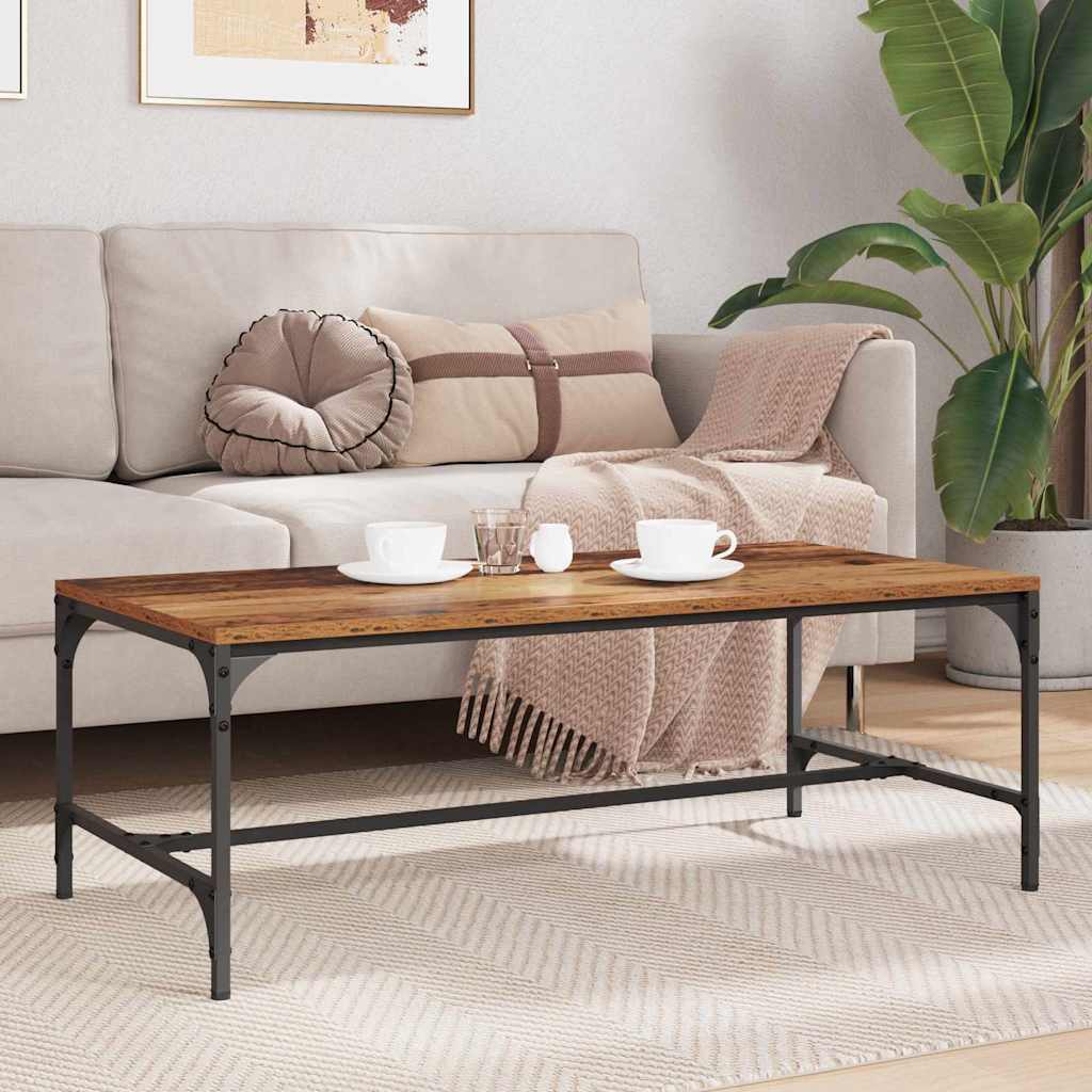 vidaXL Salontafel 100x50x40 cm bewerkt hout zwart eikenkleurig
