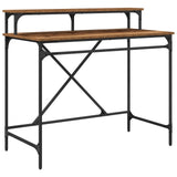 vidaXL Bureau 100x50x90 cm bewerkt hout en ijzer sonoma eikenkleur