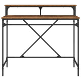 vidaXL Bureau 100x50x90 cm bewerkt hout en ijzer sonoma eikenkleur