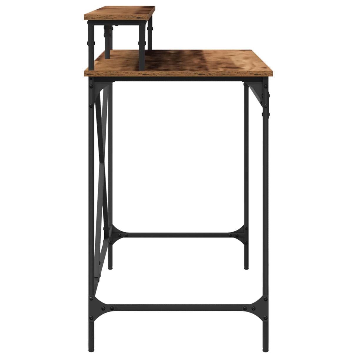 vidaXL Bureau 100x50x90 cm bewerkt hout en ijzer sonoma eikenkleur