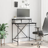 vidaXL Bureau 100x50x90 cm bewerkt hout en ijzer sonoma eikenkleur