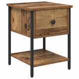 vidaXL Nachtkastje 34x35,5x45 cm bewerkt hout zwart