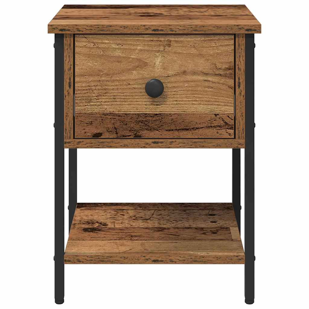 vidaXL Nachtkastje 34x35,5x45 cm bewerkt hout zwart