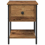 vidaXL Nachtkastje 34x35,5x45 cm bewerkt hout zwart