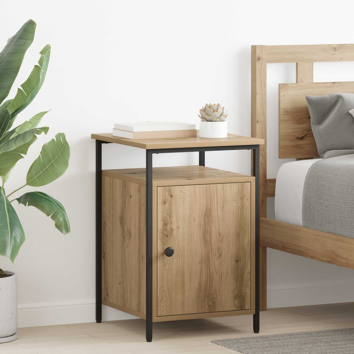 vidaXL Nightstand 40x42x60 cm engineered wood black