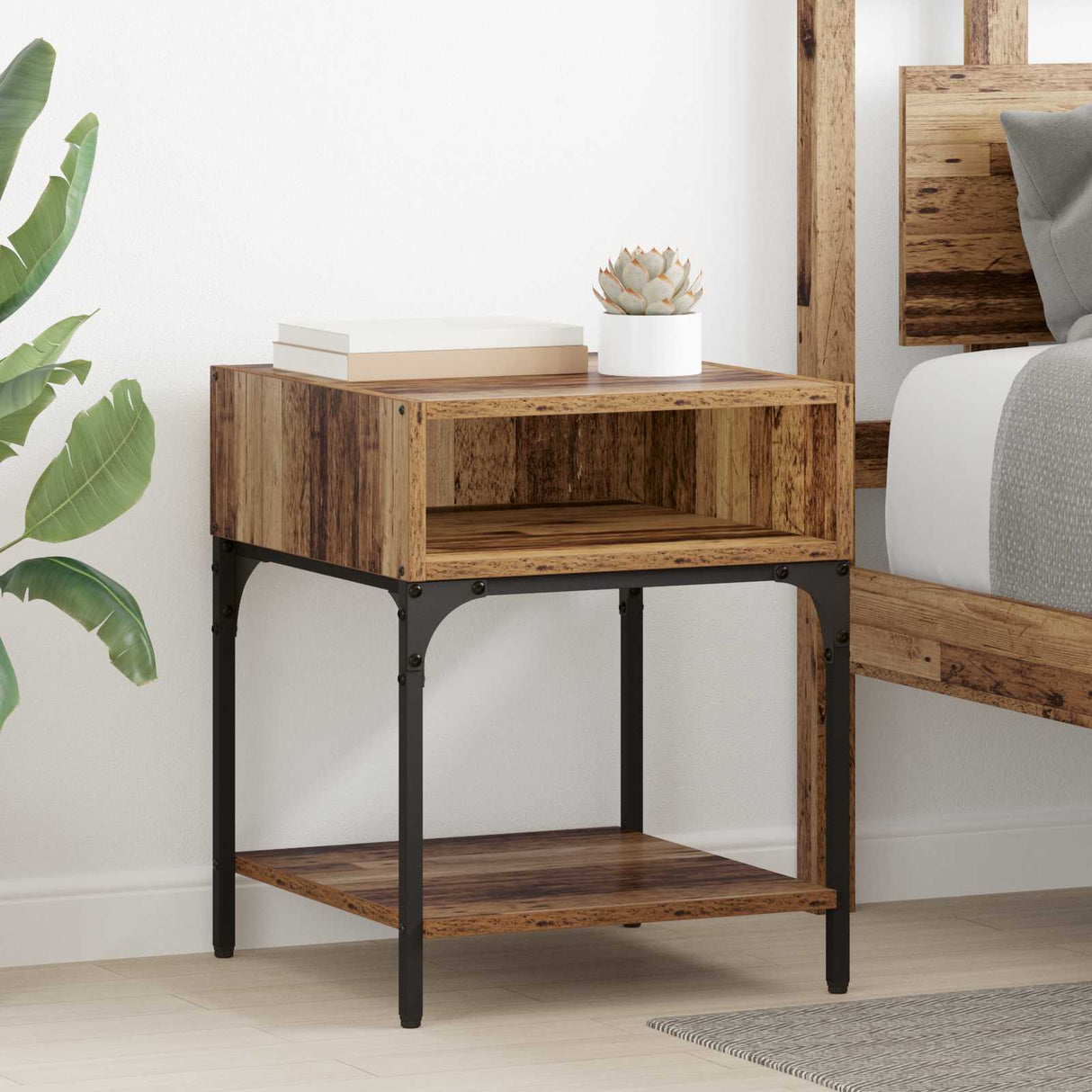 vidaXL Nightstand 40x41x50 cm engineered wood black