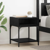 vidaXL Nightstand 40x41x50 cm engineered wood black