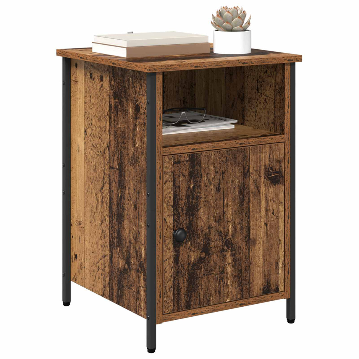 vidaXL Nachtkastje 40x42x60 cm bewerkt hout zwart