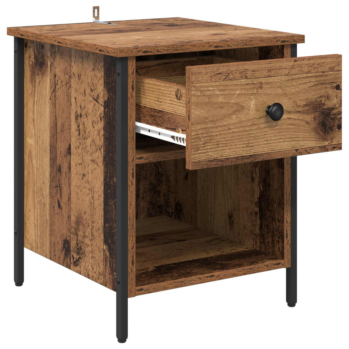 vidaXL Bedside cabinet 40x42x50 cm engineered wood black