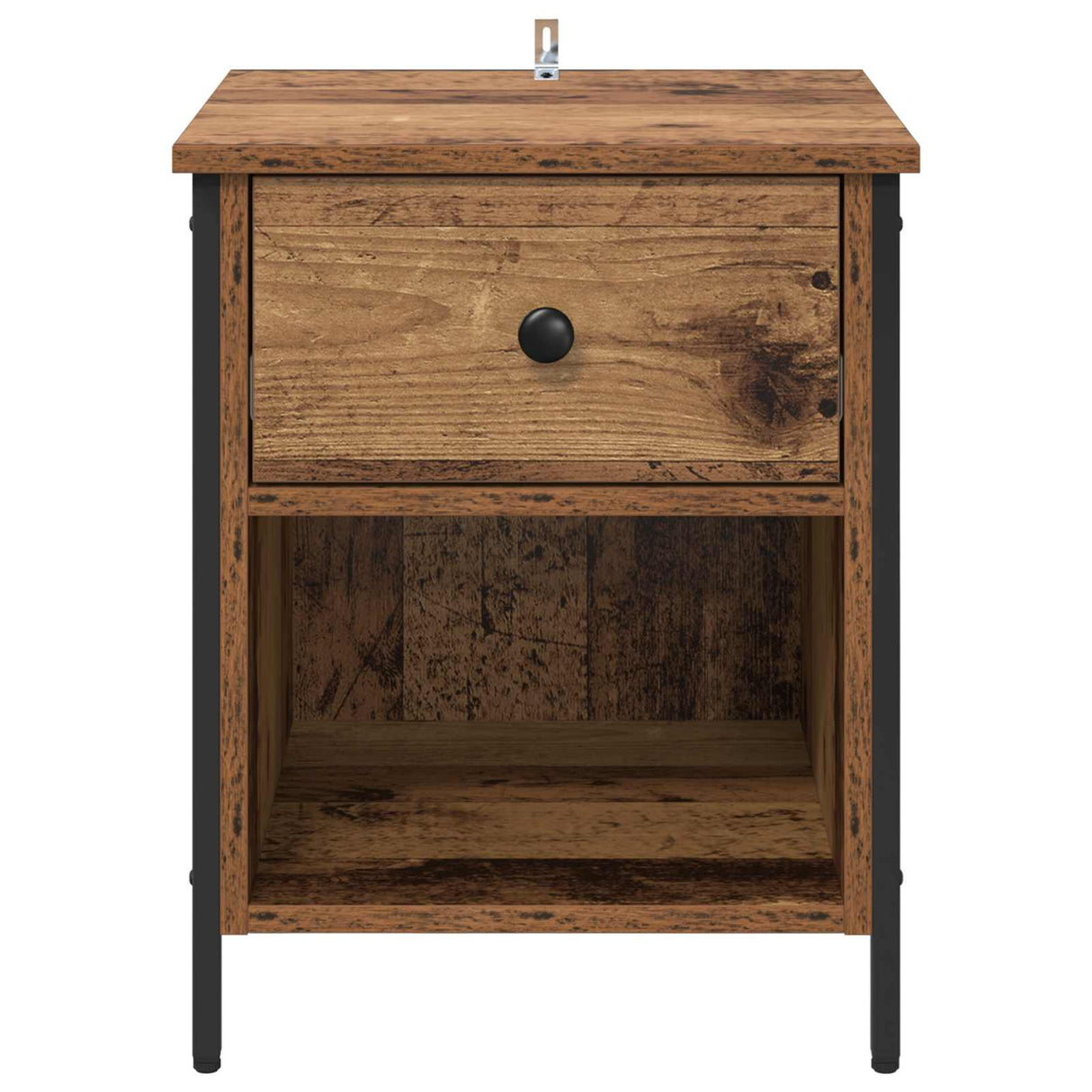 vidaXL Bedside cabinet 40x42x50 cm engineered wood black