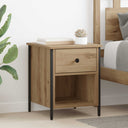vidaXL Bedside cabinet 40x42x50 cm engineered wood black