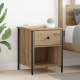 vidaXL Bedside cabinet 40x42x50 cm engineered wood black