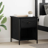 vidaXL Bedside cabinet 40x42x50 cm engineered wood black