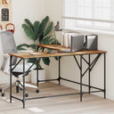vidaXL Bureau 149x149x75 cm bewerkt hout zwart