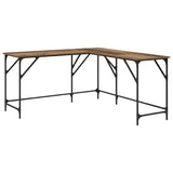 vidaXL Bureau 149x149x75 cm bewerkt hout zwart