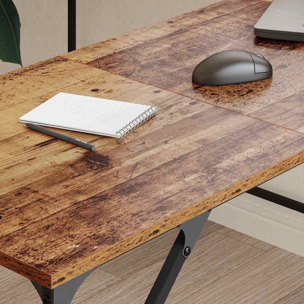 vidaXL Bureau 149x149x75 cm bewerkt hout zwart