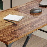 vidaXL Bureau 149x149x75 cm bewerkt hout zwart