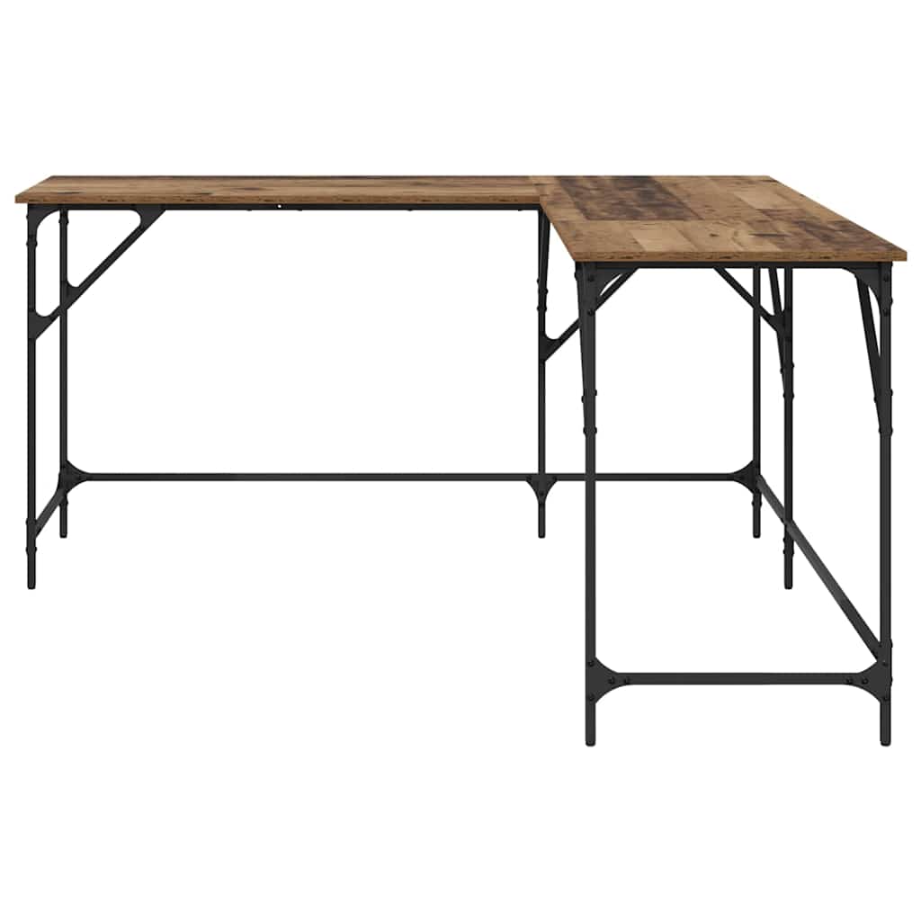 vidaXL Bureau 149x149x75 cm bewerkt hout zwart