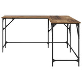 vidaXL Bureau 149x149x75 cm bewerkt hout zwart